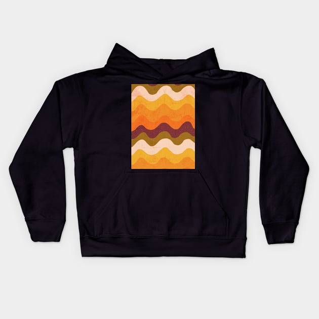 Retro Waves Kids Hoodie by Gigi Rosado